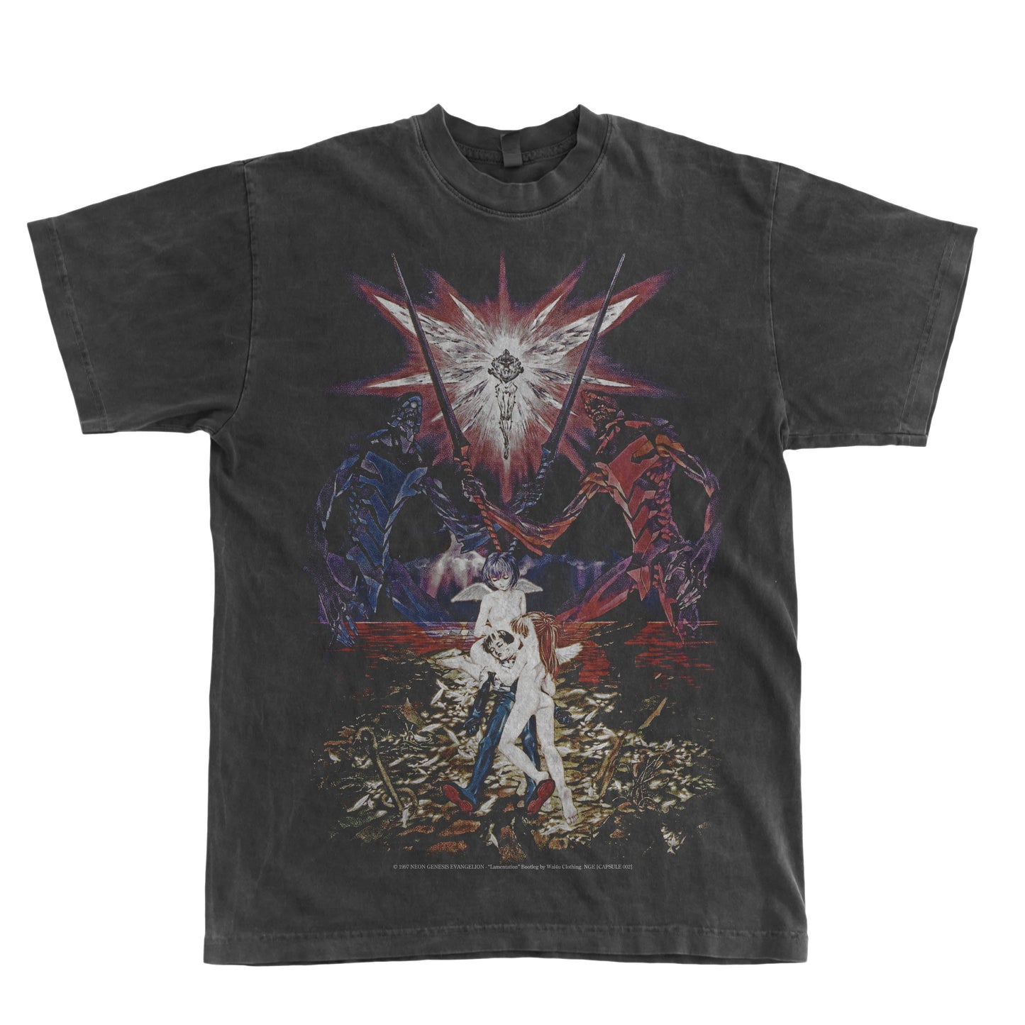 Neon Genesis Evangelion "Lamentation" Tee - LAA 1801 GD Vintage Black