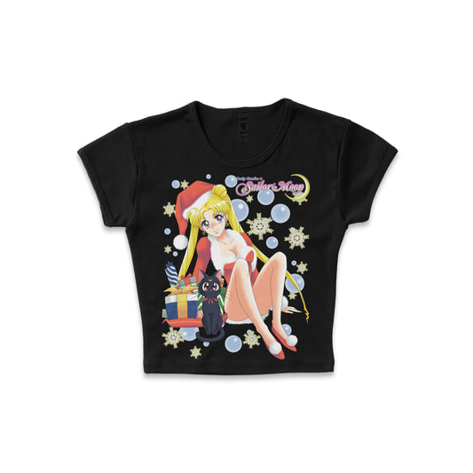 Sailor Moon Christmas - LAA 43077 Baby Rib Short Sleeve Raglan