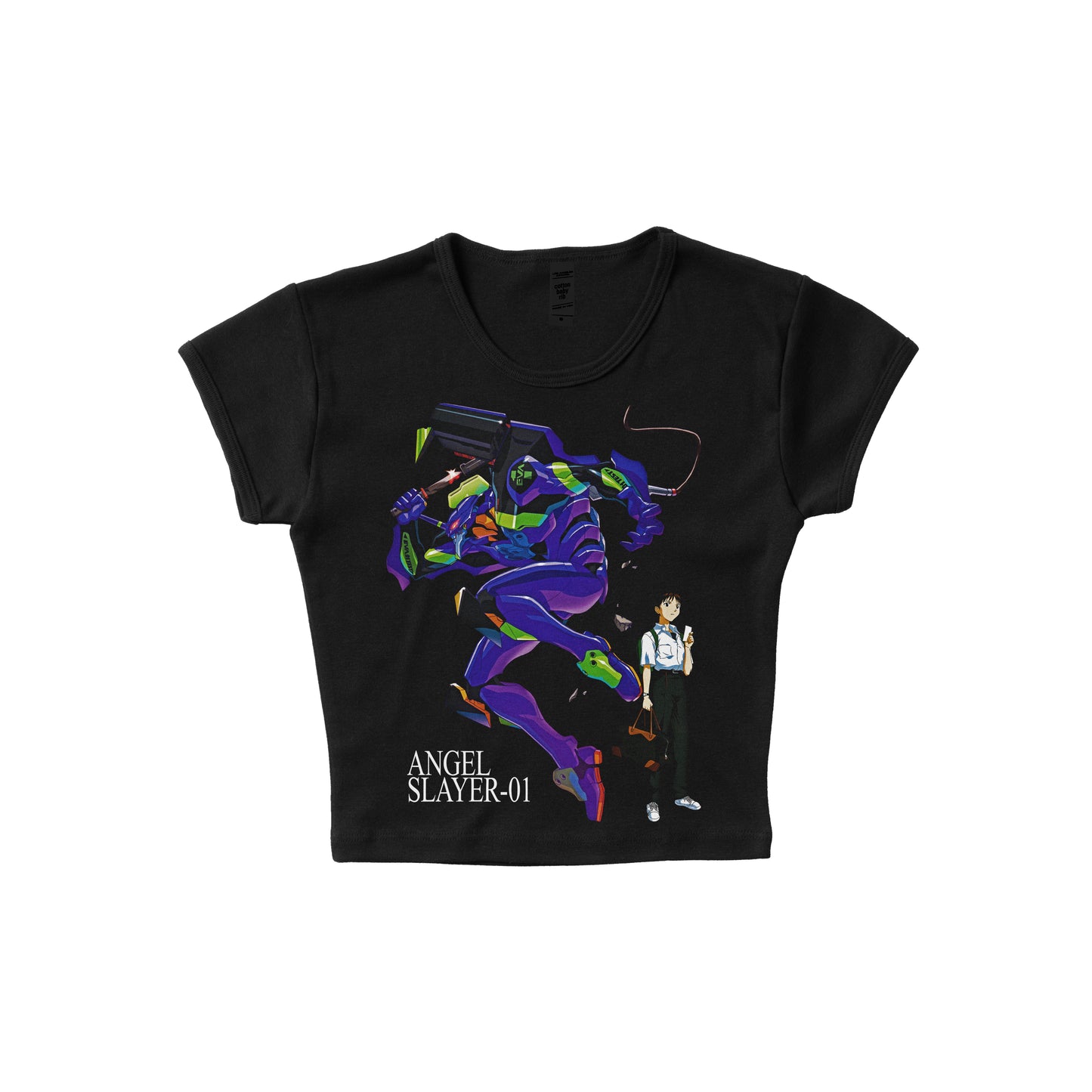 The Angel Slayer-01 Neon Genesis Evangelion - LAA Baby Rib Short Sleeve Raglan